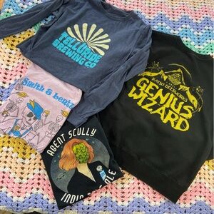 Lot of 4 Brewery Local/Microbrewery Shirts Sweatshirts Long Sleeve Beer Lover M